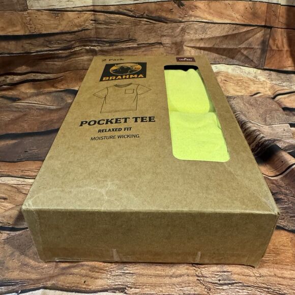 Brahma Men's Small 34-36 Pocket Tee 2 Pack Relaxed Fit Moisture Wicking T-shirt - Picture 6 of 6